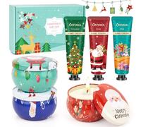 Set de Regalo para Mujer Navidad,Regalos Originales para Madre, Amigas, Nnovia, Compañera de Trabajo | 3 Vela Aromática para Aliviar el Estrés,3 Cremas de Manos para Cuidar Tus Manos