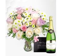 Set de Regalo Sorpresa Rose Medley - Ramo de Flores - Regalo Flores Frescas para Cumpleaños o Día de la Madre - Arreglo de Lujo con Entrega al Día Siguiente - Sorpresa Elegante para Ella