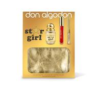 Set de Regalo Star Girl de Don Algodón. Incluye la fragancia Star Girl 30 ml, un 3D Lipgloss rojo, un eyeliner glitter y un neceser metalizado