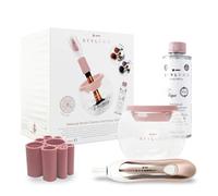 Set de regalo STYLPRO: Limpiador y Secador de Brochas de Maquillaje en oro rosa y blanco. Limpia y seca en 30s, elimina suciedad, impurezas, manchas, apto para veganos, ¡se adapta a todos los tamaños!