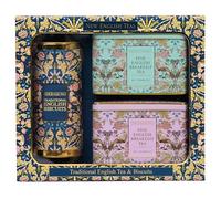 Set de regalo tradicional de té y galletas de New English Teas con 80 bolsitas de té English Breakfast y galletas de Cornualles
