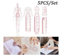Set de Reglas de Figura para Bocetos de para moda Set de Reglas | Material flexible y para suave, alta elasticidad, no se rompe para fácil, trazado para limpio, reutilizable muchas veces(A)