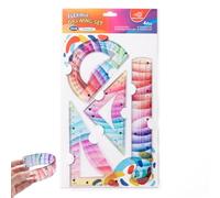 Set de Reglas Flexibles, Juego Geométrico, 4 Piezas Reglas Multifuncionales con Escuadra - Herramienta Ideal para Estudiantes, Profesores y Diseñadores (Small)