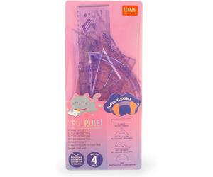 Set de reglas Kitty Be Curious - Legami con diseño de gatito y 3 piezas