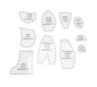 Set de Reglas Plantilla para Osos de Acrílico, 10 Piezas, Material Seguro y Preciso - Facilita el Corte para Confección de Muñecos, Ideal para Manualidades y Regalos Emotivos (Mediano (12 pulgadas))