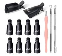 Set de removedor y limpiador de esmalte de uñas - 10 clips limpiadores de uñas, 3 herramientas limpiadoras de uñas, limas de uñas para uñas de gel, kit de diseño de uñas con removedor Neonail