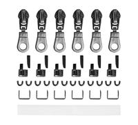 Set de Reparación de Cremallera para Tamaño #5 METÀLICA, con 6 x deslizadores, 12 x Finales para la Parte Superior e Inferior, Accesorios de Reemplazo para Cremalleras para Chaqueta, Mochila, Sudadera