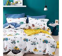 Set de ropa de cama infantil 100 x 135 para niños y niñas, 100% algodón, con cremallera, diseños coloridos. Juego de ropa de cama para bebé (SZWY, 100 x 135 cm)