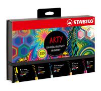 Set de rotuladores STABILO Creative Set - Rotulador 68 Max, punta pincel 68, punta Max 88 - ARTY - Pack de 55 - Colores surtidos