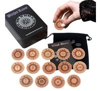 Set De Runas | 14 Piezas de Madera Emocionales - Piedras De Símbolos Grabadas En Madera | para Cumpleaños de Compañeros Reuniones Familiares Amigos Meditación Hogar Viajes
