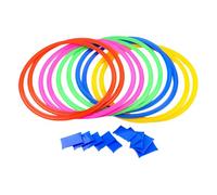 Set de ruta al aire libre de la rayulación de la lola - Ruta de actividad interior, Juego de salto para niños | Conectores de cuadrados entrelazados Beanbag, colorido curso de anillo de lúpulo para la