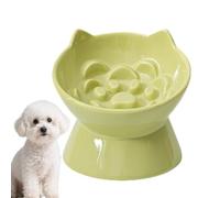 Set de s Elevados para Gatos Lento Cerámico | Cuenco Alto Para Comida De Gatos Perfecto En Salón, Comedor, Cocina, Hogar, Patio, Y Apartamento