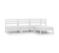 Set de salón de jardín de 4 piezas blanco madera maciza de pino vidaxl