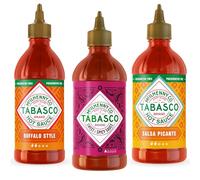 Set de Salsas Picantes TABASCO, 3x256ml Botellas Dispensadoras, Salsa Picante, Buffalo y Dulce y Picante, Vegano y Sin Gluten, para Hamburguesa y BBQ