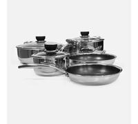 Set de sartenes y ollas con tapa de acero inoxidable para inducción invisible, anti rayaduras | 9 piezas | Full Induction | Cocinas de Inducción Invisible| Cocinas bajo encimera | Cloen.