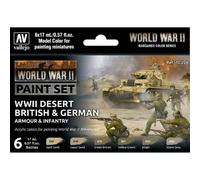 Set De Segunda Guerra Mundial Desierto British & German Armour & , VALLEJO 70208