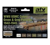 Set De Segunda Guerra Mundial Usmc Colors Verde & Gris Patterns 1942-1945