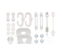 Set de seguridad para bebés Dooky Starter Pack de 25 piezas (topes para puertas, seguros para armarios, protectores para enchufes y seguros para inodoros)