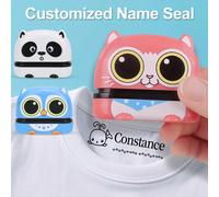 Set de Sellos Personalizados con Nombre - Sello Impermeable para Organizar Ropa, Zapatos, Útiles Escolares, Regalo Resistente para el Regreso a Clases Pink Style-B20