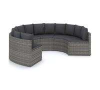 Set de sofás de jardín 6 piezas y cojines ratán sintético gris vidaxl