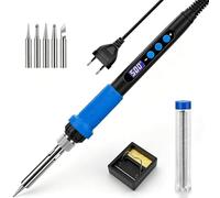 Set de Soldador, Soldador de Alta Potencia de 90W, Calentamiento Rápido, Pantalla de Temperatura Digital y Control Preciso 180℃-500℃, Kit de Soldadura Portátil con Tapa Protectora y Modo de Suspensión