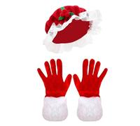 Set De Sombrero Y Guantes De La Señora Claus | Accesorios De Cosplay Navideño Para Niños | Guantes Y Sombrero Para Role Play De La Señora Claus | Para Mujeres Niñas Niños Adultos Fiestas Temáticas Act