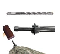 Set de Splitter Stone - Drill & Wedge Chisel Tool | Three-in- Quarry Rock Breaking Kit For Metal Splitting Electric Hammer Use Construction Mining Hand Tool Durable Professional Heavy Duty