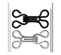 Set de Sujetadores de Gancho y Ojal, 60 pares, Color Plata, Para Sostenes y Prendas, Longitud Total 17 + 15 mm, Ganchos de Sujetador Metálico, Ojales de Sujetador Metálico, Ojal Bikini, Lencería