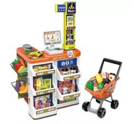 Set de supermercado con carrito de compras - 60 piezas