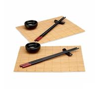 Set de Sushi Kinvara SJ4702 Negro Natural Bambú Loza (8 Piezas) (6 Unidades)