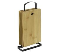 Set de tabla de cortar con soporte de metal (6 ud., Bambú)