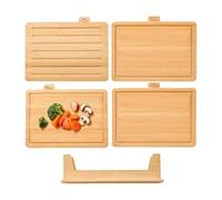 Set de Tablas de Cortar Bandeja de Madera con para Jugo y Almacenamiento | Tabla de Cortar Gruesa Utensilios de Cocina Servir Tabla de Quesos Embutidos Preparacion de Comidas Encimera H