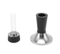 Set de Tamper y Distribuidor de Café, Herramienta de Barista 2 en 1 de Acero Inoxidable de 58.3 mm, Kit Manual de Distribución y Prensado para Máquinas de Café (Noire)
