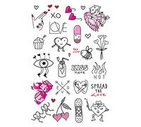 Set de tatuajes temporales de Tatsy, The Valentine's Set, Fake tattoos, Love Day, Original, For Boys, For Girls, For Adults, Unique Design, Cover Up, Valentine's day Accessories