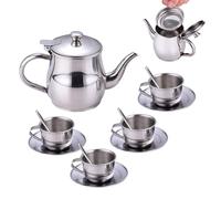 Set de té para niños - Juguetes de Cocina de Juego de Simulación Ligeros para Niños | Juego de Té de Acero Inoxidable para Simbólico | para jugar en la casa, aula, preescolar, guardería y sala d