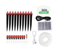 Set de temporizador solar para riego, automático de riego de plantas, kit inteligente de riego por goteo con batería recargable para jardín de flores, resistente a la