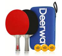 Set de Tenis de Mesa, 2 Paletas Profesionales con Bolsa de Transporte y 3 Pelotas, Equipo de Tenis de Mesa para Entrenamiento Deportivo Interior y Exterior