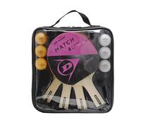 Set de Tenis de Mesa Dunlop Match, 4 Palas, 6 Pelotas, Red y Bolsa | 4 palas | 6 pelotas | Red y postes | Bolsa | Rebote controlado | Principiantes y ocio