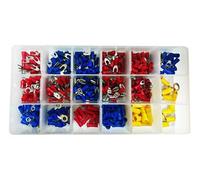 Set de terminales de 300 piezas, incluye diversas medidas para conexiones eléctricas y electrónicas, ideal para proyectos de soldadura y bricolaje.