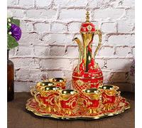 Set de Tetera Vintage, Marihuana Elegante con 6 Regalos de Bodas en Regalías Arte en Casa, Juego té Aleación Zinc para Exhibición Versátil, Impresionante Acento Casero y Celebración Ideal (#2)