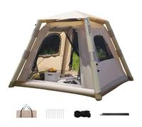 Set de Tienda Hinchable, Tiendas hinchables para Acampar con Bomba eléctrica, Esterilla Impermeable, Manta de Picnic, colchón Hinchable Doble, fácil Montaje, Tienda de campaña con Ventanas de Malla