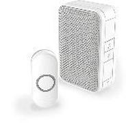 Set de timbre inalámbrico con botón - Blanco - 150 m de alcance - 4 melodías - DC311N