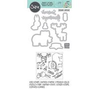 Set de Troqueles Framelits 663671 8 pzas con Sellos Navidad estilo Folk by Lynda Kanase