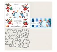 Set de troqueles navideños de invierno for niños, set de sellos y troqueles de silicona, sello y troquel transparentes for scrapbooking, decoración de álbumes de fotos y tarjetas.