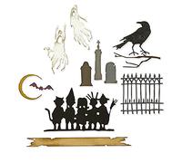 Sizzix Die Set by Juego de troqueles Thinlits 11PK Serie Vault: Halloween 2021 de Tim Holtz, 665563, Acero al carbono, Talla única