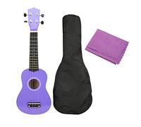 Set de ukelele de 21 pulgadas, kit para principiantes con cuerdas suaves y acabado brillante, paquete completo para iniciados, apto para niños, adultos y principiantes, incluye (Púrpura)