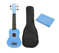 Set de ukelele de 21 pulgadas, kit para principiantes con cuerdas suaves y acabado brillante, paquete completo para iniciados, apto para niños, adultos y principiantes, incluye (Azul)