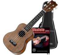 Set de Ukelele Soprano Classic Cantabile de Nogal Incluye Cuaderno de Aprendizaje y Funda
