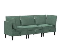 Set de vacaciones con almohadas de terciopelo marino de 3 piezas | Diseño moderno, ergonómico, fácil de limpiar, asiento de espuma, para sala de estar