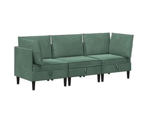 Set de vacaciones con almohadas de terciopelo marino de 3 piezas | Diseño moderno, ergonómico, fácil de limpiar, asiento de espuma, para sala de estar